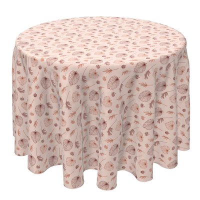 Round Floral Cotton Twill Tablecloth