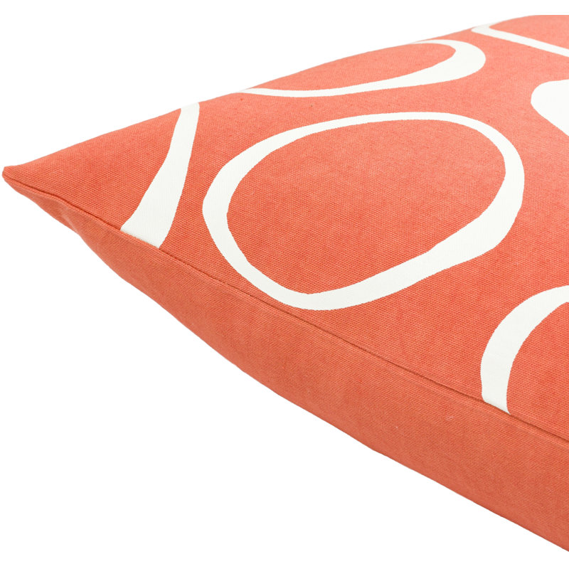 Housse de coussin et insert en D Lachen, 18 po x 18 po, Orange brûlé / crème