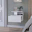 Table de chevet flottante blanche à 1 tiroir, facile à installer au mur