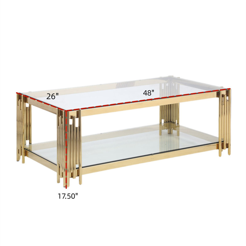 Glass Top Coffee Table, Transparent