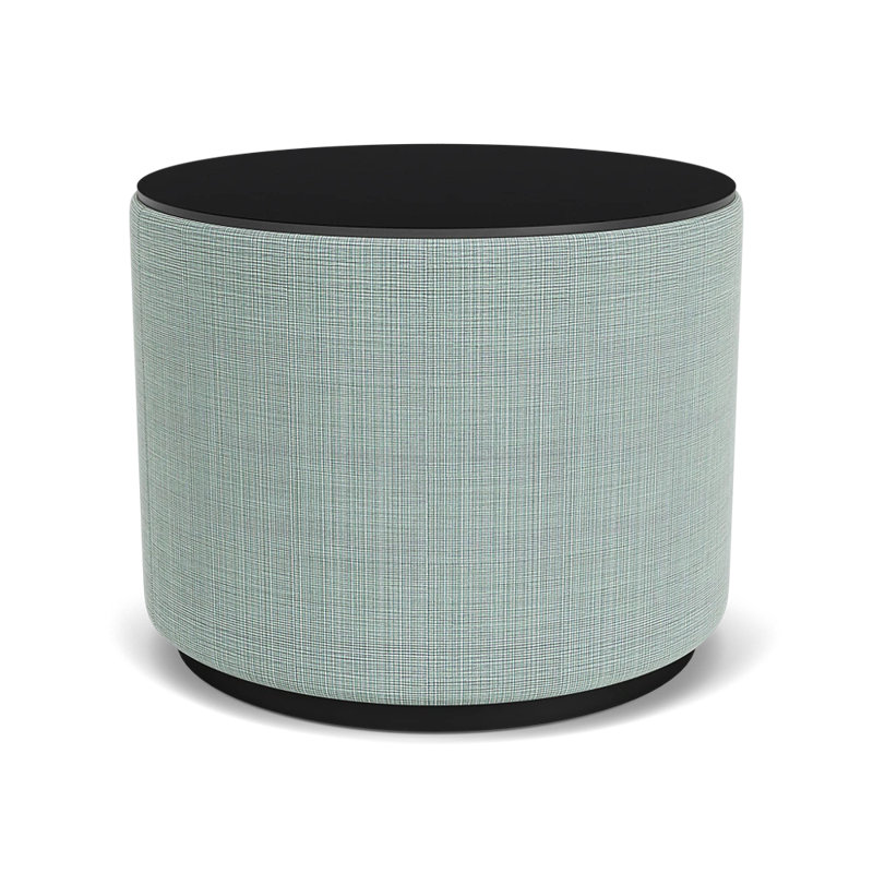 Table de réception avec plateau en stratifié Darsey, 16", Nuit noire, Noir; écume de mer chambray