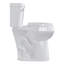Toilette commerciale deux pièces de 21 po conforme à l'ADA - conception ronde à hauteur confortable, chasse d'eau à bouton-poussoir latéral, siège en plastique à fermeture en douceur, cuve en céramique facile à nettoyer et à installation rapide, installation rapide, s'adapte à une installation brute de 12 po