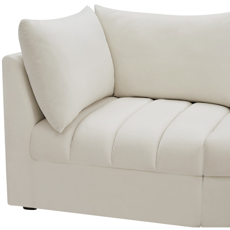 Ensoll Velvet Modular Sofa, Cream Velvet