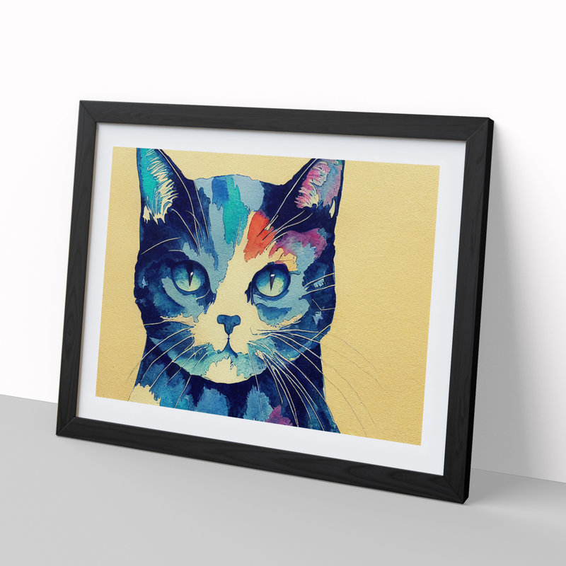 Colourful Cat Vol.1 - Framed Print, Black, 34cm H x 46cm W x 2cm D