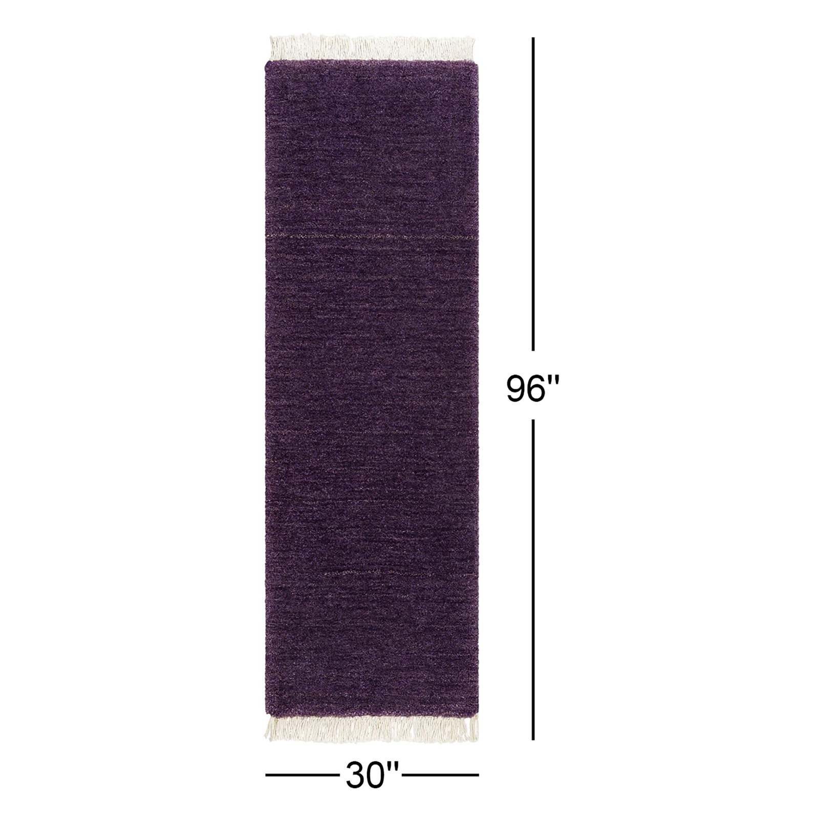 Clio Hand-Woven Cream Wool Rug, Runner 2'6" x 8'