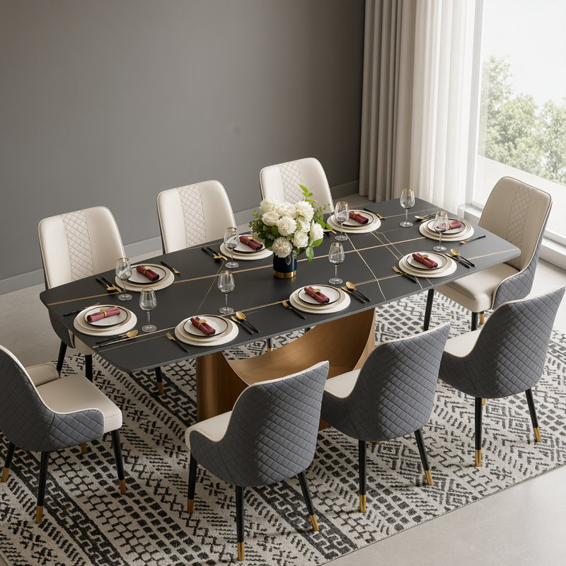 Table de salle à manger , Noir, L 93,70 po x l 42,71 po