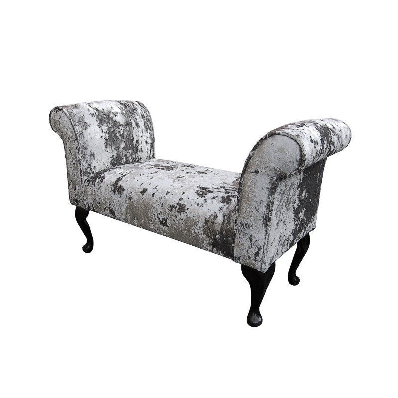 Upholstered Storage Bench, Green, Abstract