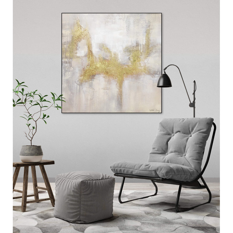 Hand -painted golden wings acrylic painting
