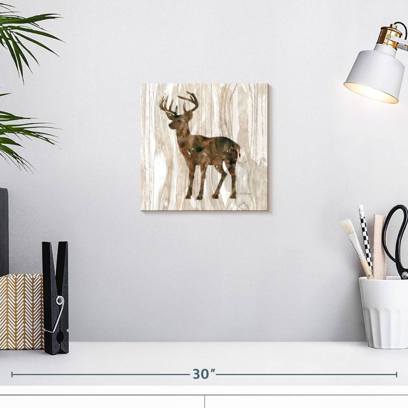 Brampt Brown Pine Forest Deer, 10" H x 10" W