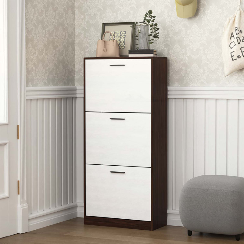 Armoire à chaussures polyvalente pour l'organisation de la maison et l’optimisation de l’espace, Noyer
