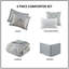 Ensemble d'édredon en coton 6 pièces gris