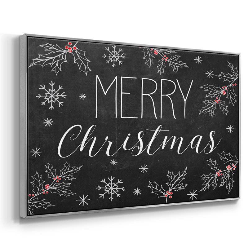 Tableau noir «Merry Christmas», H 27 po x l 41 po x P 2 po, Encadrement argenté