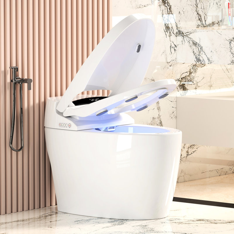 Portable Smart Toilet With Built - In Bidet, Heated Seat, And Multiple Flushing Methods Siphonic Flushing, Battery Design, Bidet Washing Intelligent Warm Air Drying, Seat Temperature Adjustment Jet