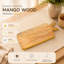 Leaf Detail Mango Wood Serving Board – Wooden Cheese & Charcuterie Platter with Coloured Edge, 40.6 cm