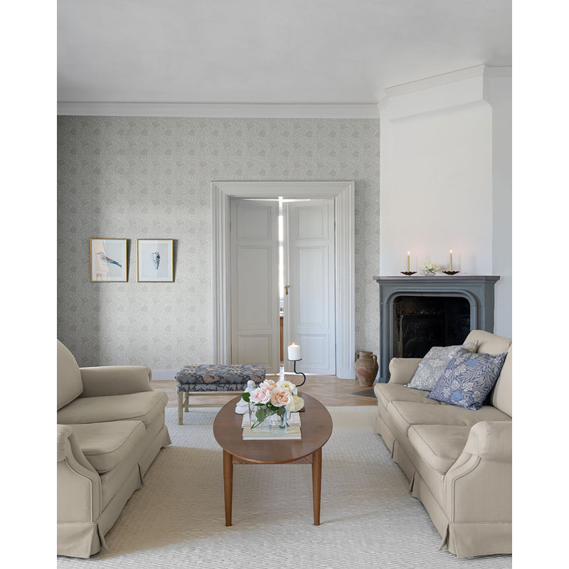 Anemone Floral Wallpaper Roll, Dove
