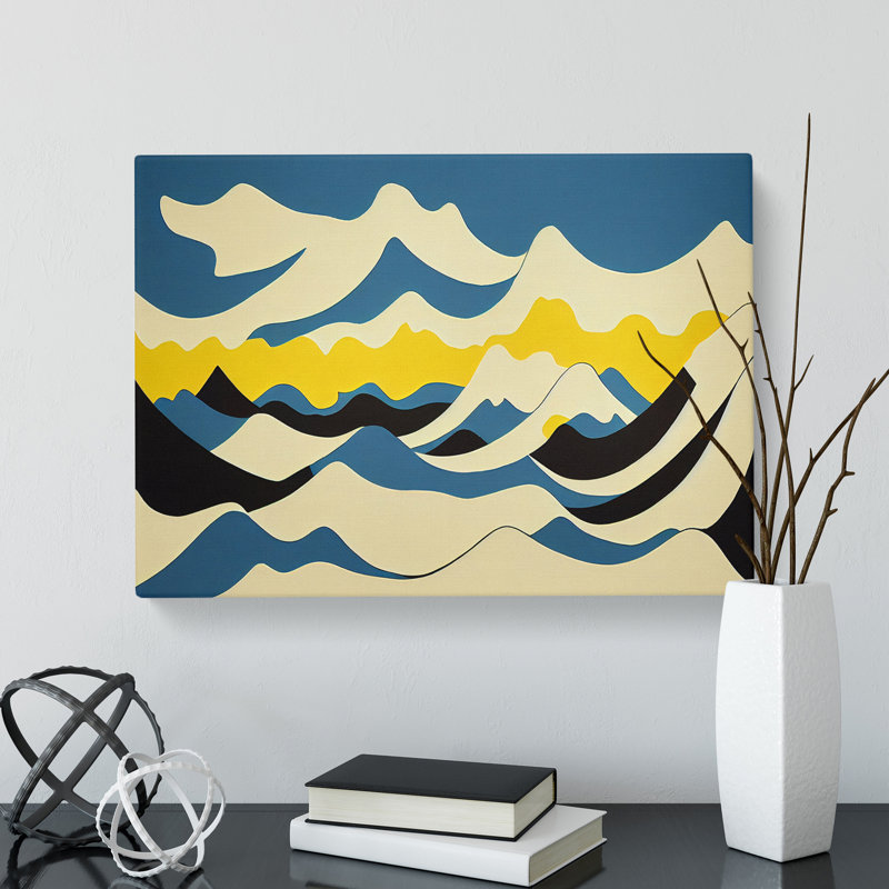 Marvellous Abstract Mountains - Wrapped Canvas Print, 35cm H x 50cm W x 3cm D