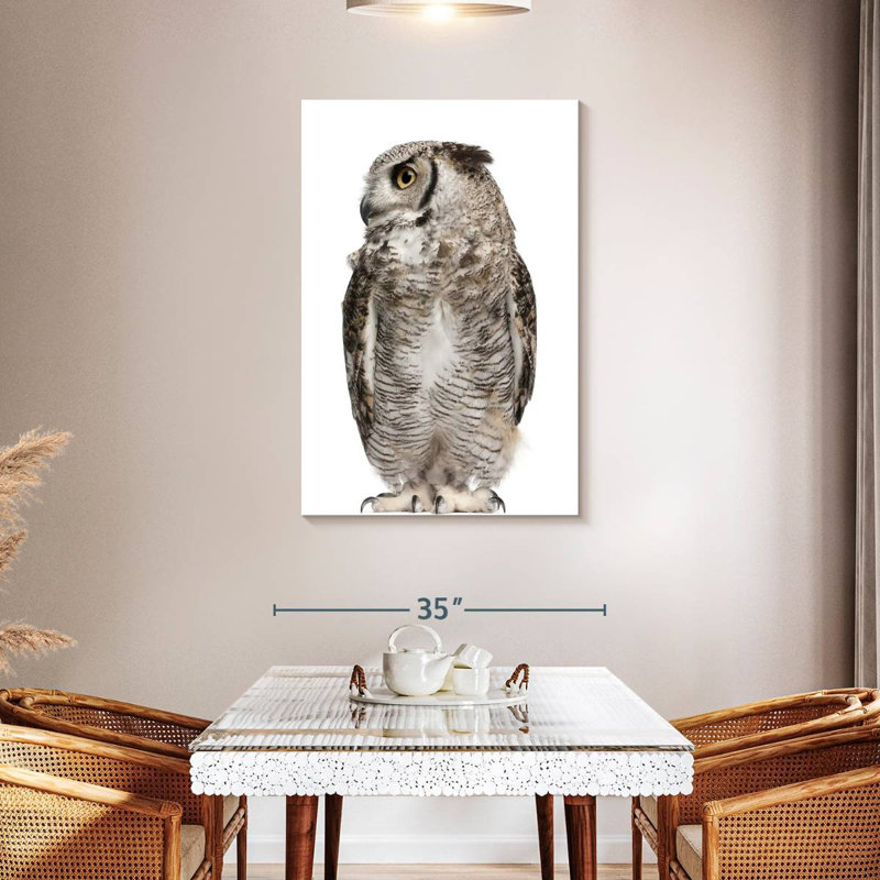 Brampt Owl Looking Sideways, 45" H x 30" W