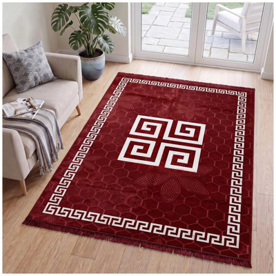 Rectangle Geometric Shapes Washable Area Rug