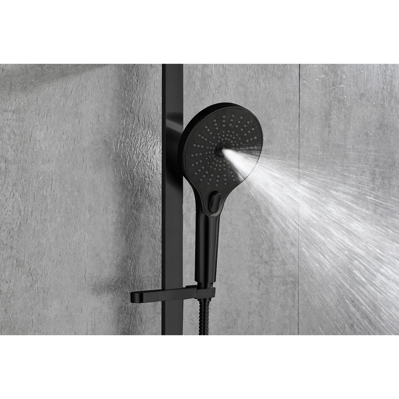 28-inch Slide Bar Handheld Shower With 59-inch Hose, Matte Black Finish, Stainless Steel Material, Customizable Height And Angle, Powerful Flow, Easy Nozzles, Rust- Having Hue, Composed, Adjustable