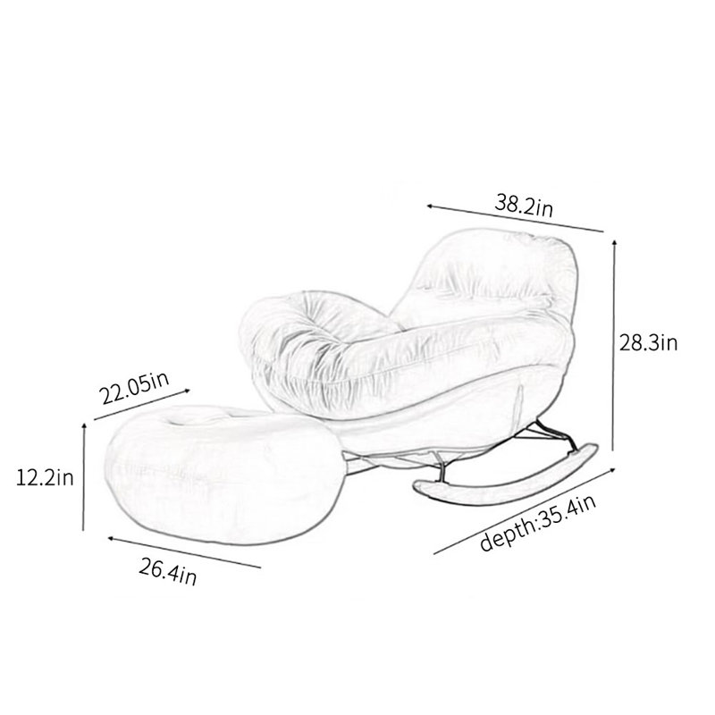 Chaise berçante crème en escargot, Noir
