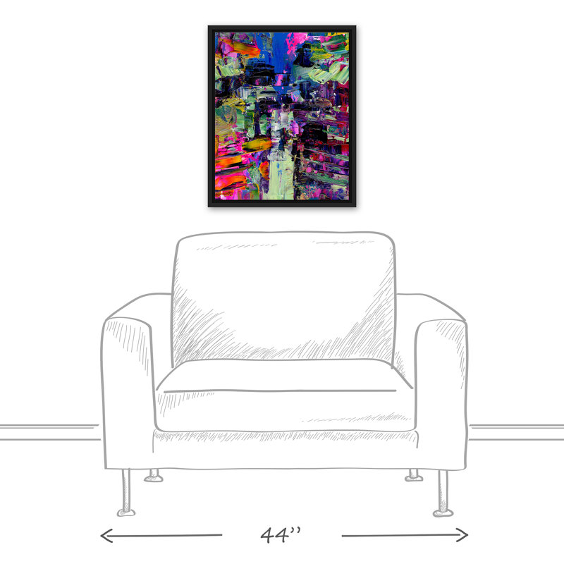 Toile flottante encadrée néon vif, H 21,75 po x l 17,75 po