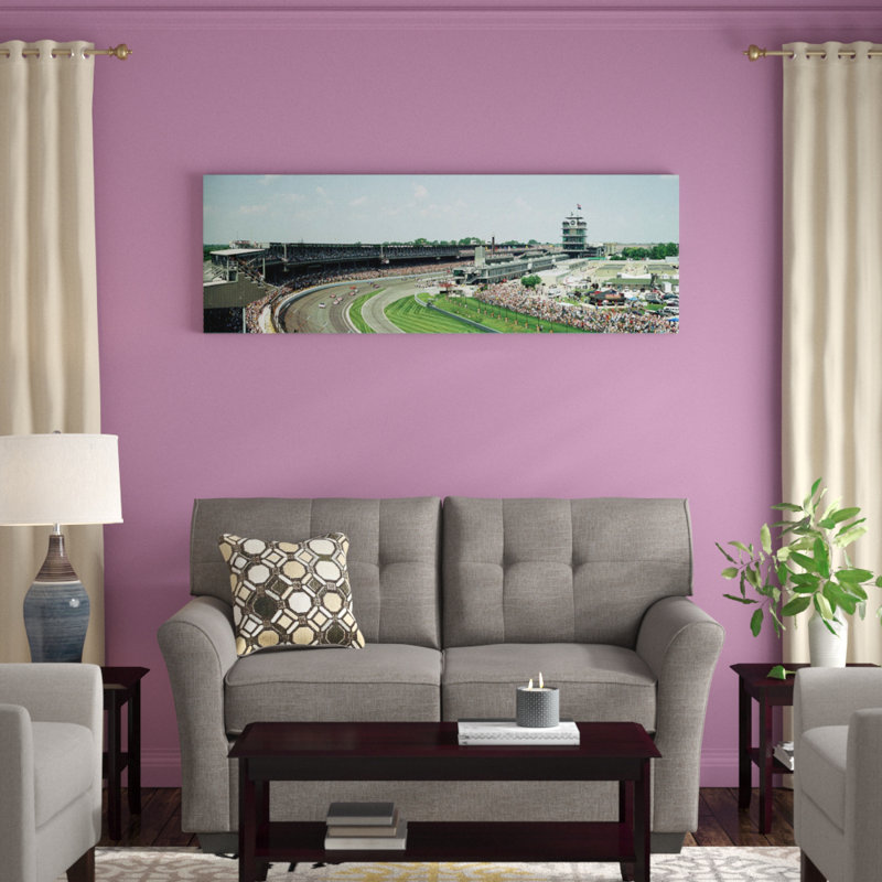 « course cars », reproduction de photo sur toile, H 20 po x l 60 po x P 1,5 po, Toile tendue