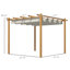 Pergola en métal 10 pi avec toile, bois-94286576-94286574