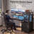 59 Inch Fixed Office Desk, 3 Drawer Side Storage Shelf with LED Lighting & Power Strip-2025341849-2025341855