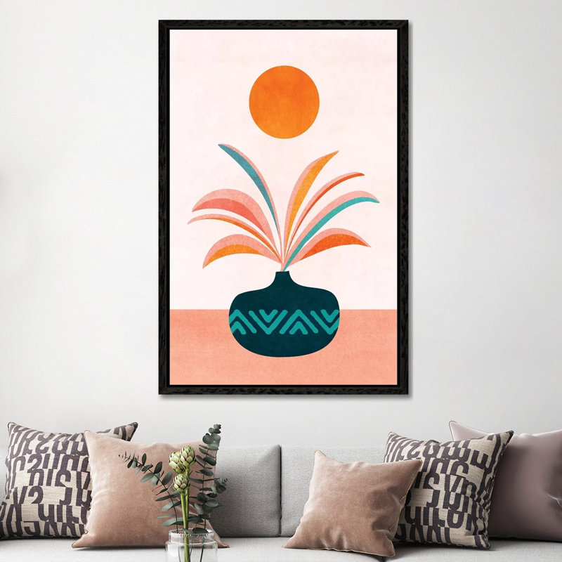 Sun Worship - Print on Canvas, 152.5 cm H x 101.5 cm W, Black Framed