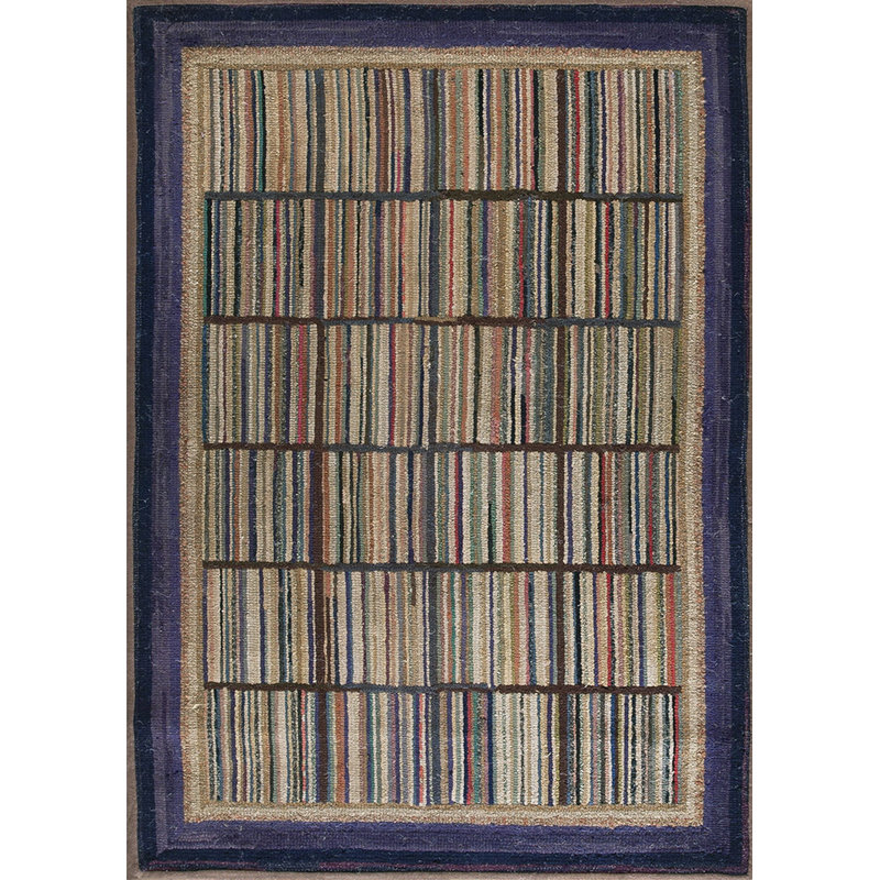Antique American Hooked Rug American Multicolor 1925
