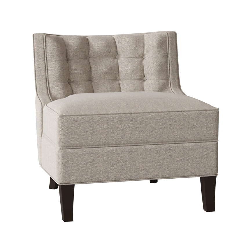 Social Sunbrella® Boucle Tufted Chair, Elise Linen, American Walnut