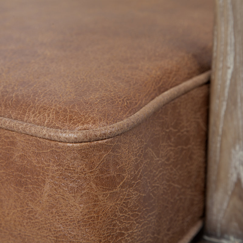 Upholstered Accent Chair, Cream/Brown