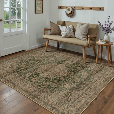 Tapis oriental lavable à la machine avec envers antidérapant Stella