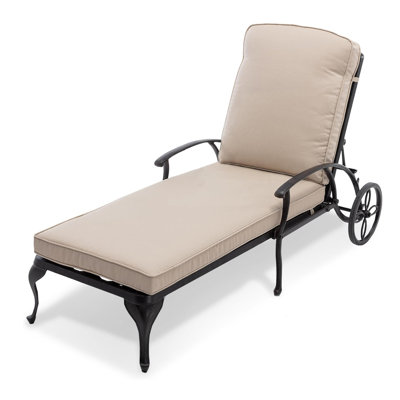 Outdoor Metal Chaise Lounge , Cushion Included