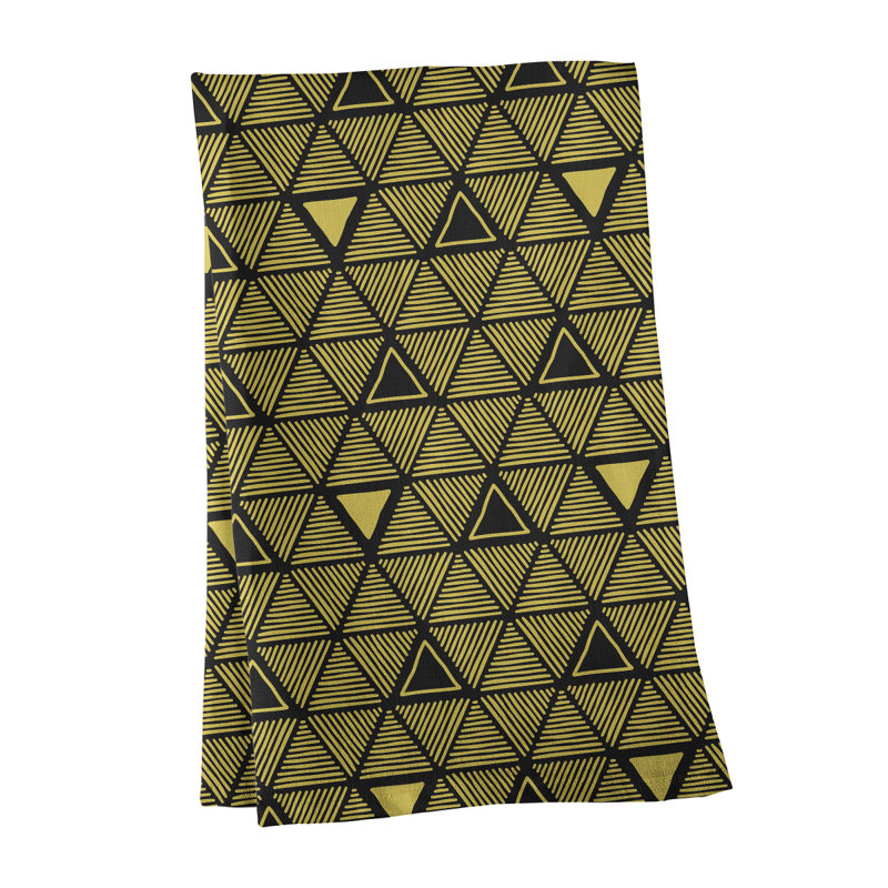 Jordao Tea Towel Kitchen Towel, Black/Yellow, Poly Twill