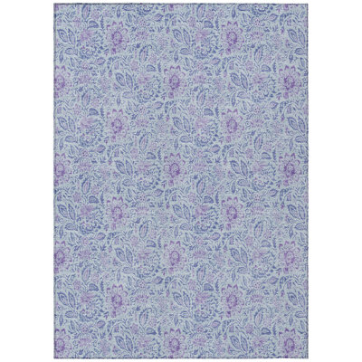 Washable Floral Indoor / Outdoor Rug