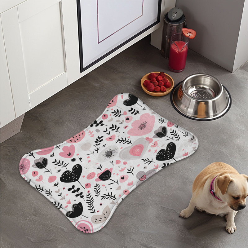 Tapis d'alimentation Blush Heart Motifs - 1 pièce, 18"
