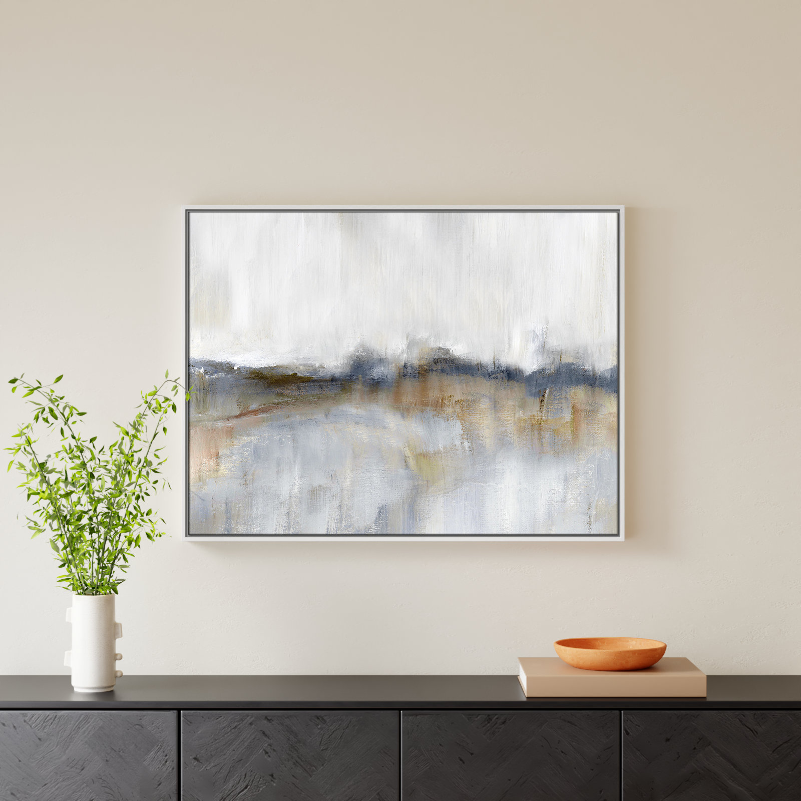 Autumnal Tide by Nan - Floater Frame Print on Canvas, 31.5" H x 41.5" W, White