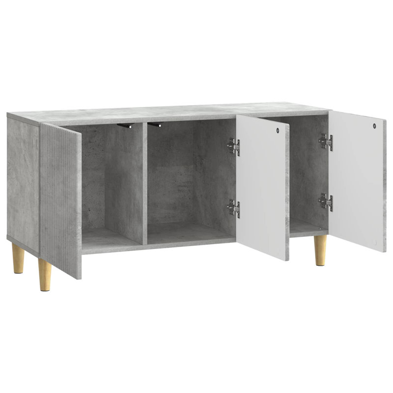 Unfinished TV Stand, 50cm H x 99cm L x 34.5cm W, Concrete Grey