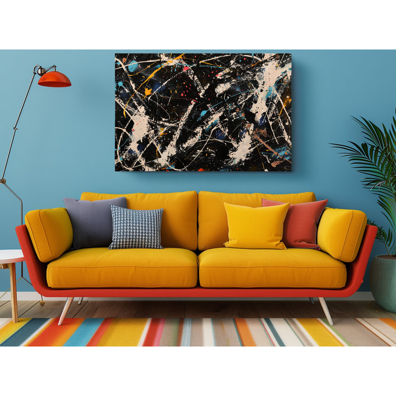 "Abstract Paint Splash", impression d'art mural moderne pour la maison et le bureau, H 16 po x l 24 po