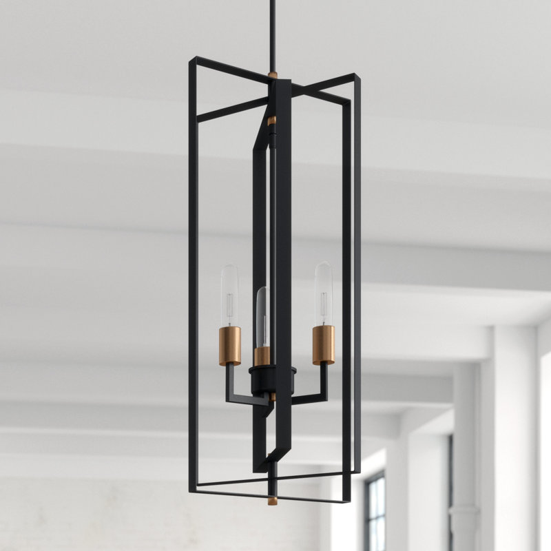 Lustre géométrique à 3 lumières de style bougie Taubert