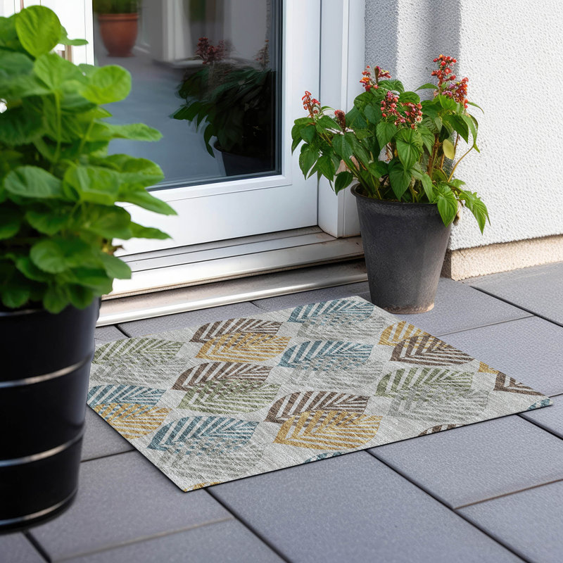Tapis d'intérieur / extérieur antidérapant Neysa, Rectangle 1 pi 8 po x 2 pi 6 po