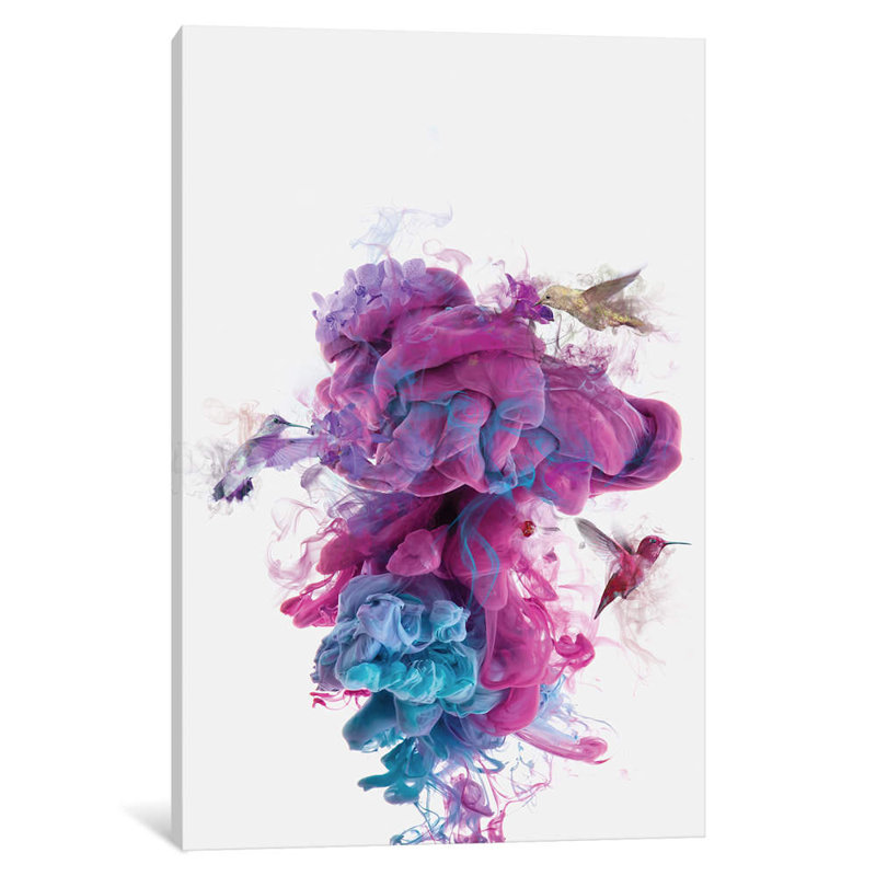 Hummingbirds Ink by Daniel Taylor - Print on Canvas, No Frame, 101.6 cm H x 66.04 cm W x 3.175 cm D