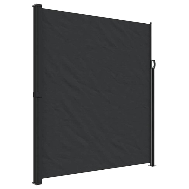 vidaXL Retractable Side Awning Black 86.6"x118.1, Black, 86.6" x 118.1"