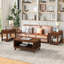Table basse rectangulaire en bois pour le salon, table basse de 41,5 pouces avec pieds en bois massif, table basse en bois avec tablette de rangement ouverte. Assemblage facile, espresso