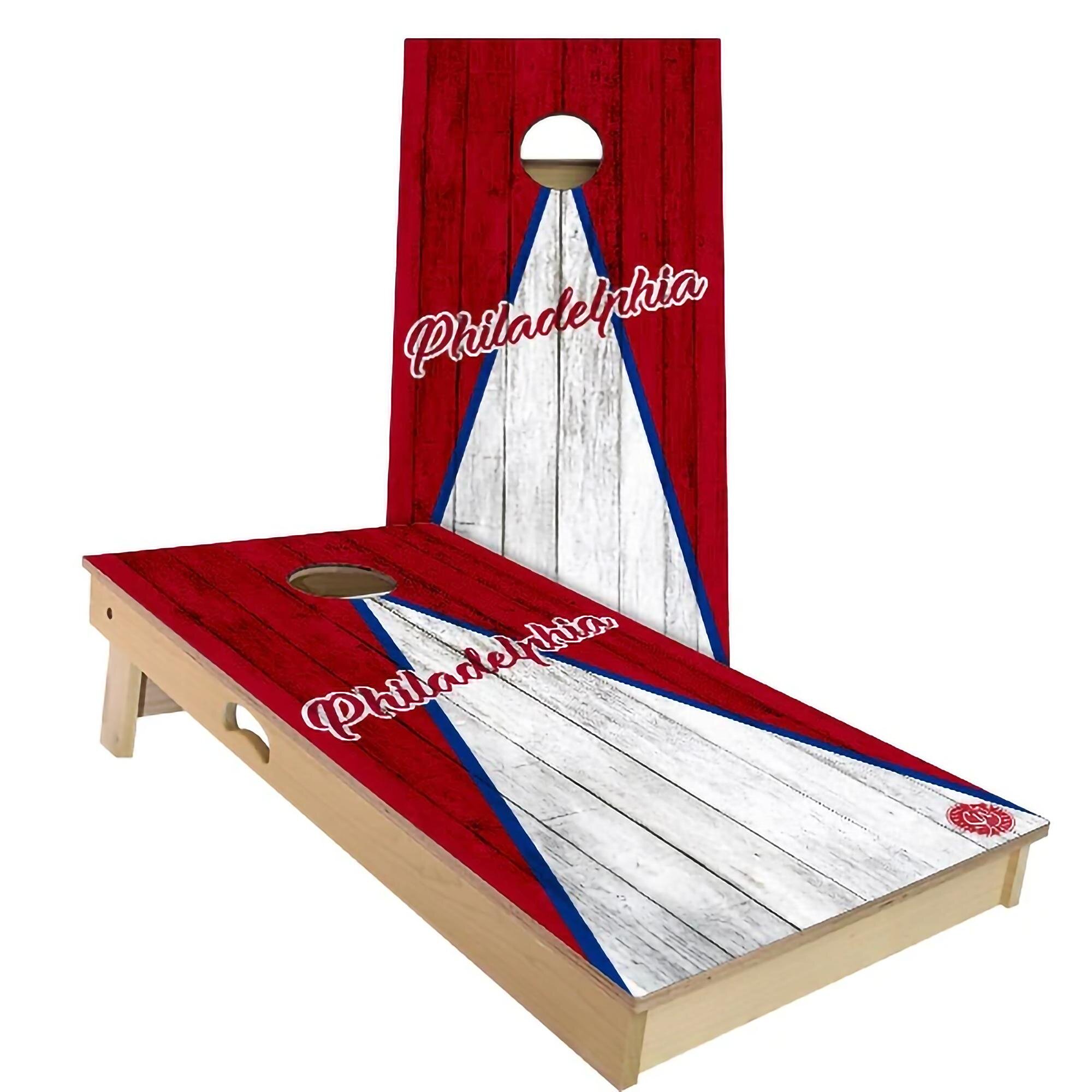 Slick Woody's New York Navy White Baseball Backyard Cornhole Board Set