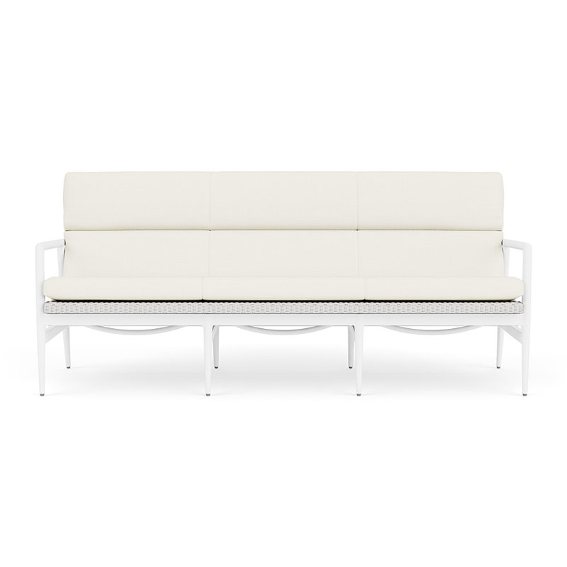 Cascade Outdoor 3 - Seat Patio Sofa, Sailcloth Salt, Matte White