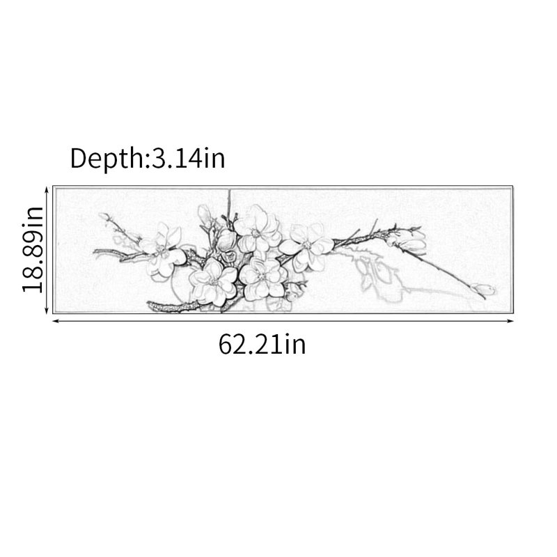 Décoration murale créative et stéréo, H 18,89 po x l 62,21 po x P 3,14 po