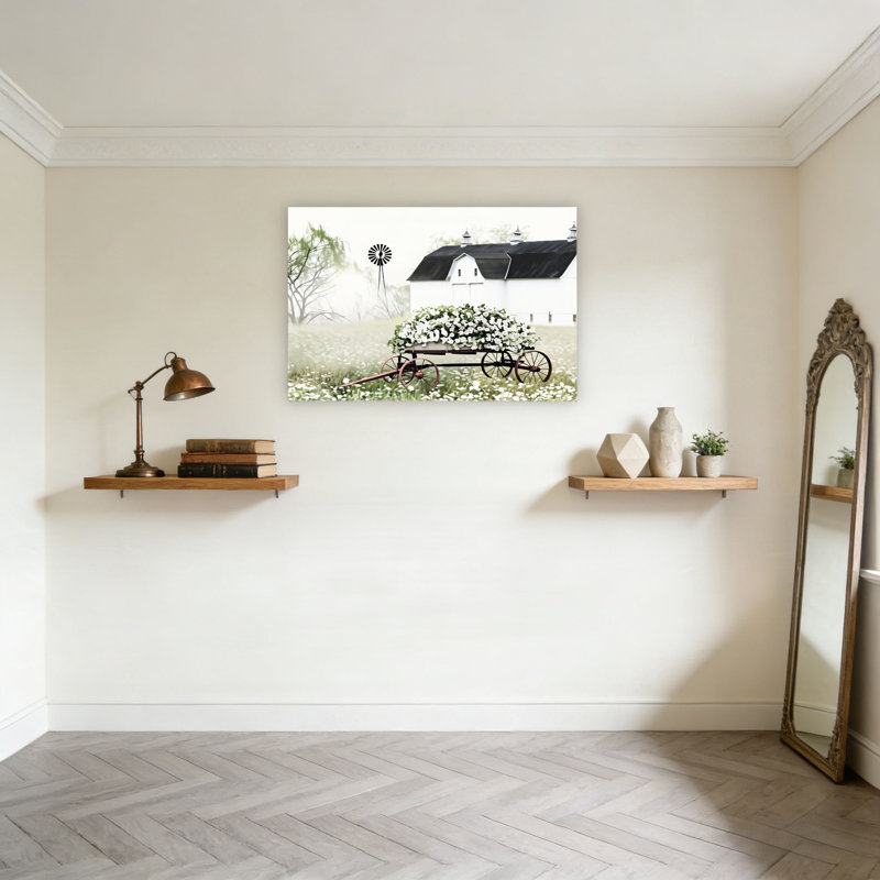 «Endearing Vintage Flower Wagon», art mural non encadré, L 24 po x l 36 po