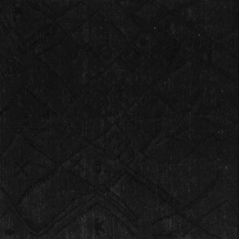 Tapis noir en chenille / polyester tissé à la machine Mekaela, Carré 4 pi